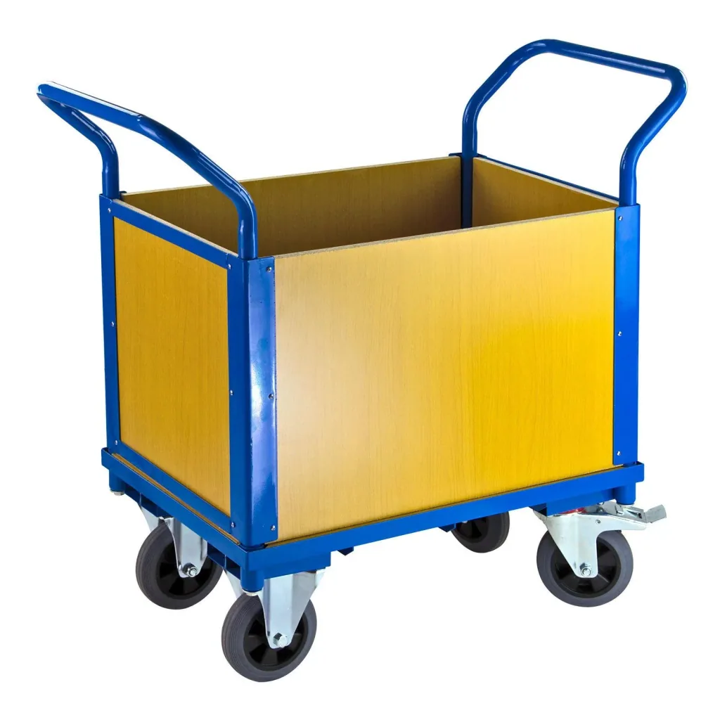 Transportwagen mit 1 Boden und 4 Holzwänden
