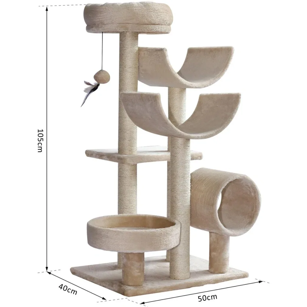 Katzen Kletterbaum beige