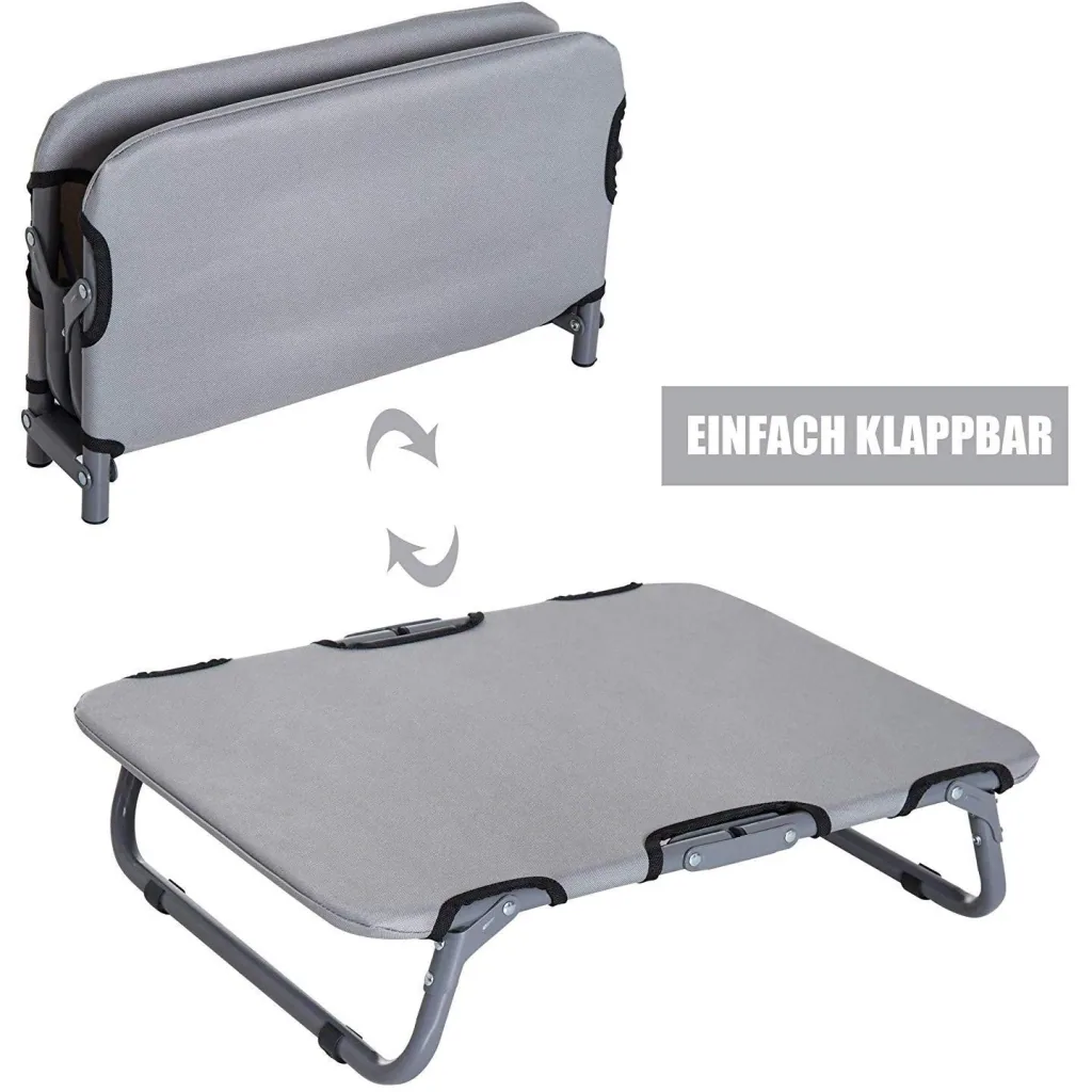 Hundeliege Hundebett Katzenbett Schlafplatz faltbar grau L59 x B46 x H15 cm