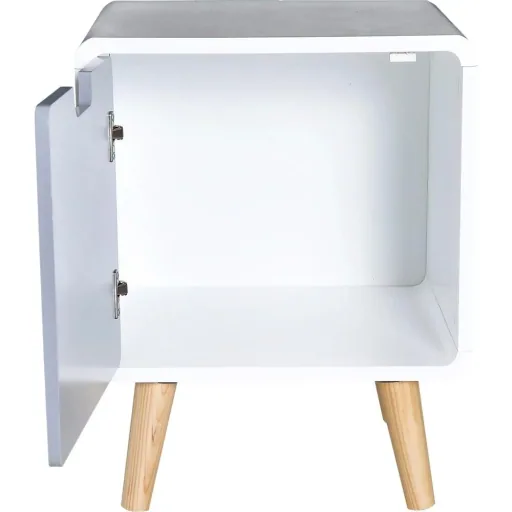 Nachttisch Nachtkommode Hochglanz Schlafzimmer MDF weiß L40 x B38 x H50cm