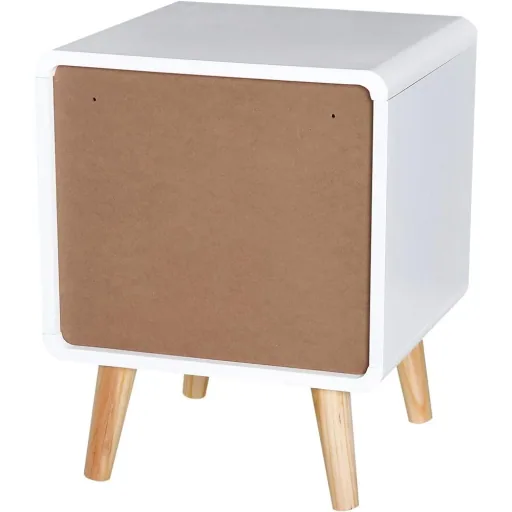 Nachttisch Nachtkommode Hochglanz Schlafzimmer MDF weiß L40 x B38 x H50cm