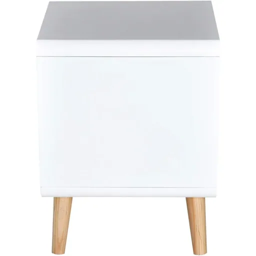 Nachttisch Nachtkommode Hochglanz Schlafzimmer MDF weiß L40 x B38 x H50cm