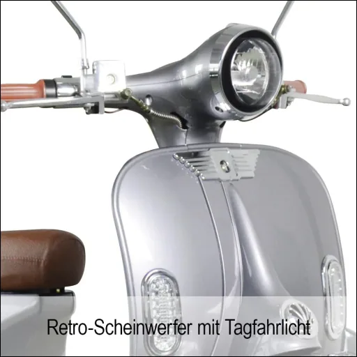 Retro E-Roller "Sizilia" 45 km/h mit Doppelakku anthrazit