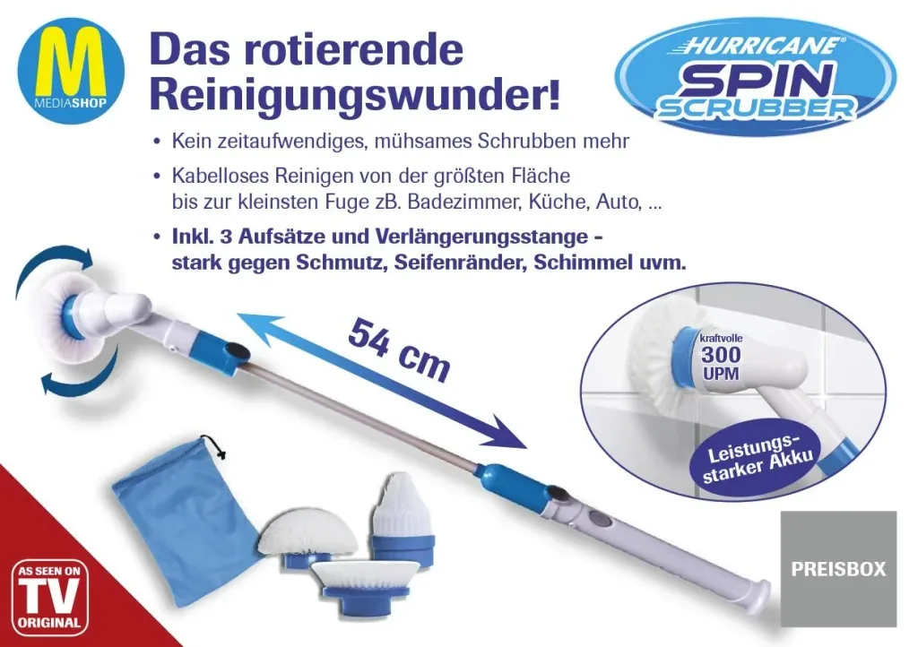 Reinigungsbürste "Hurricane Spin Scrubber", Türkis, 7-teilig