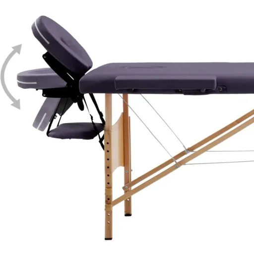 Zusammenklappbarer Massagetisch mit 4 Zonen Holz weinrot