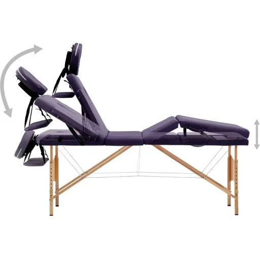 Zusammenklappbarer Massagetisch mit 4 Zonen Holz weinrot