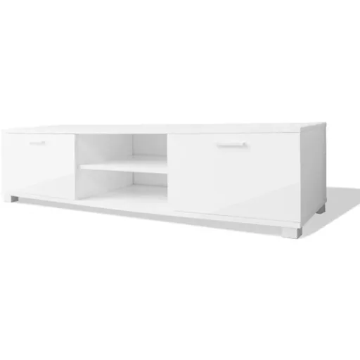 TV-Schrank 140x40,3x34,7 cm Hochglanz weiß