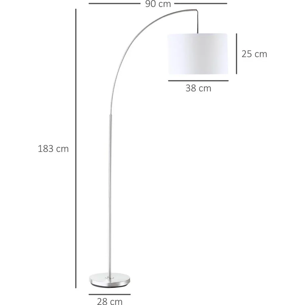 Bogenlampe Stehlampe Wohnzimmer Stehleuchte 40W moderne Bogenleuchte mit E27 Fassung Schirm für Schlafzimmer Büro elegan