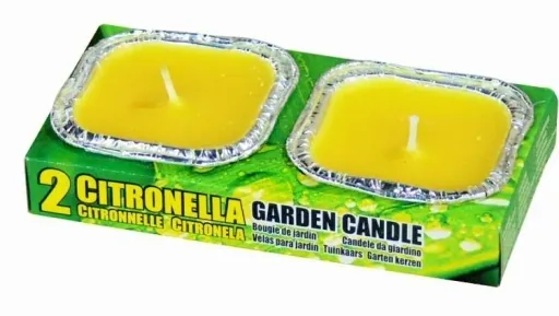 Citronella-Kerze in Flammschälchen, 2er Set
