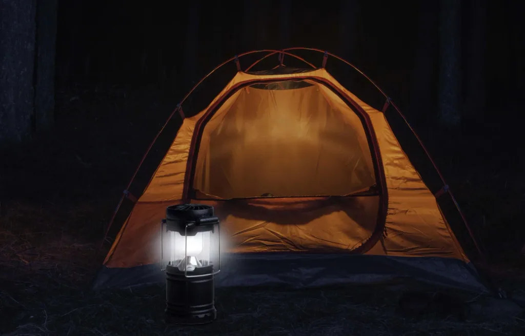 LED Campinglaterne mit Ventilator, zusammenschiebbar
