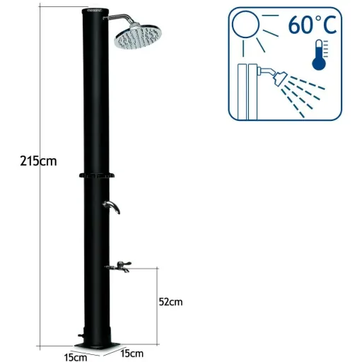 Außendusche / Gartendusche - Solar-Warmwasser 215cm