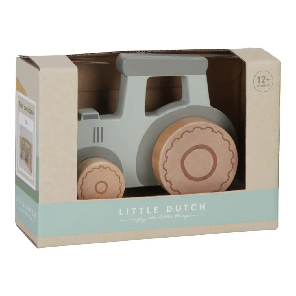 Little Dutch Traktor Holzspielzeug: Robuster Spielzeug Traktor für Kinder (ab 1 Jahr) - Little Farm Design