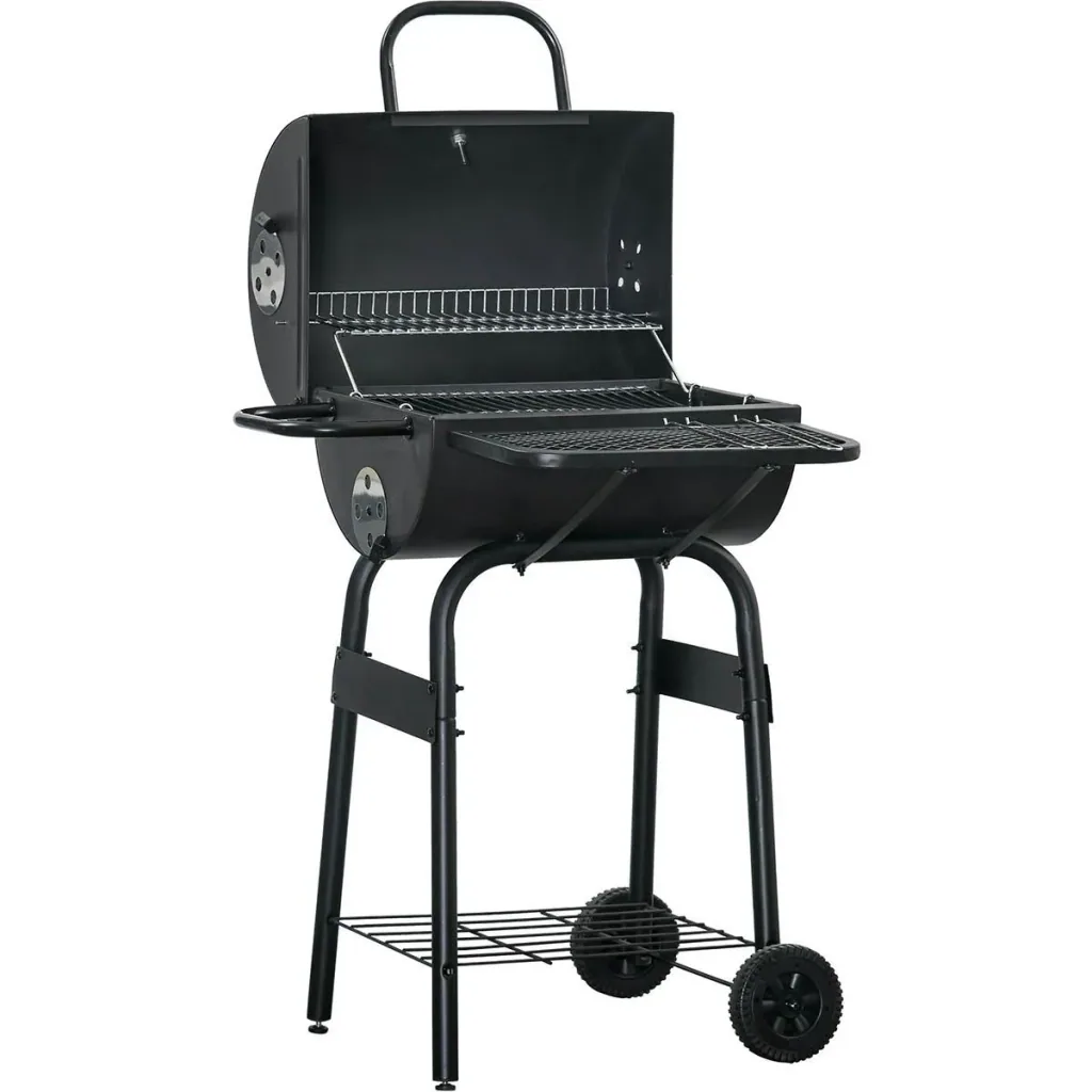 BBQ-Holzkohle - mit Deckel - Metall - Schwarz