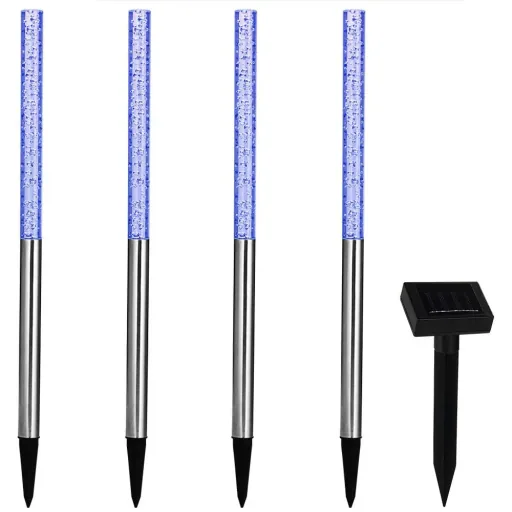 4x LED-Solarlampe mit Farbwechsler