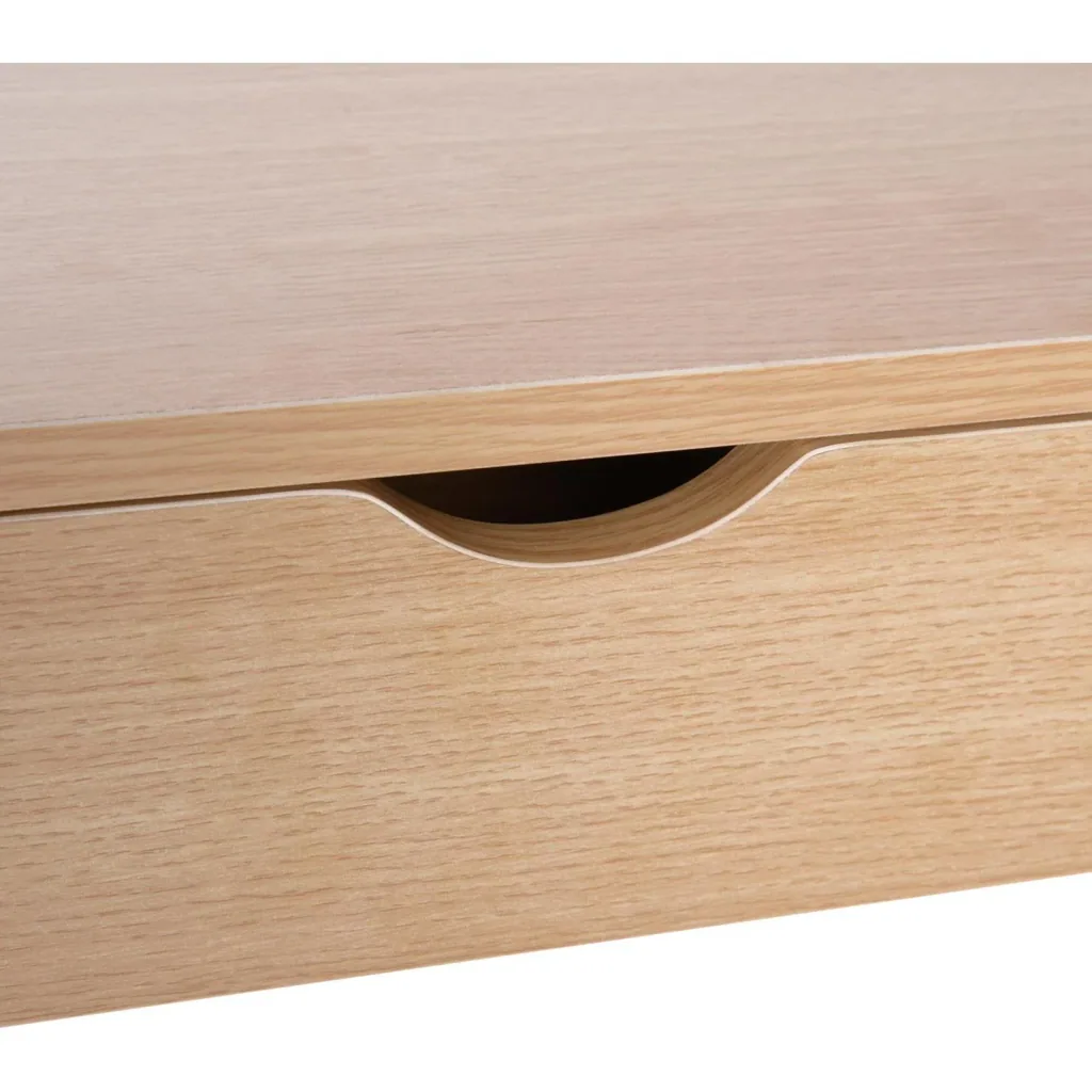Schreibtisch PC-Tisch Computertisch mit 2 Schubladen Holz + Metall Natur 120 x 52 x 76,2 cm