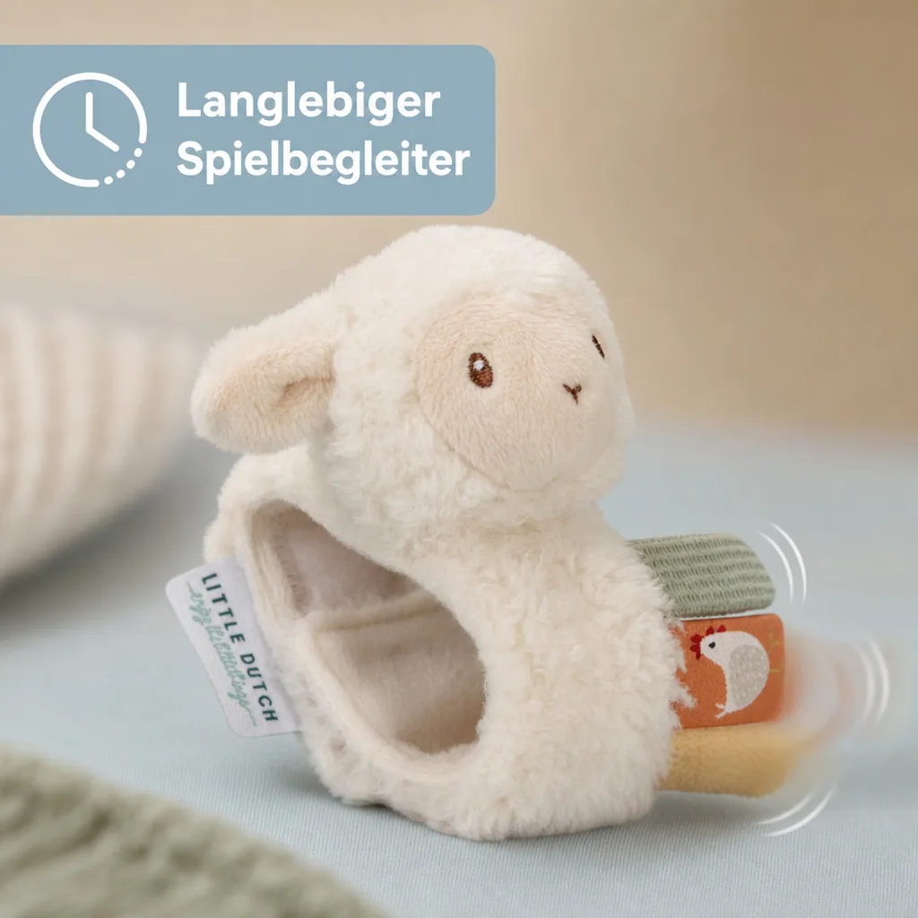 Little Dutch Handgelenkrassel Little Farm - Schaf Rasselarmband & Greifelementen