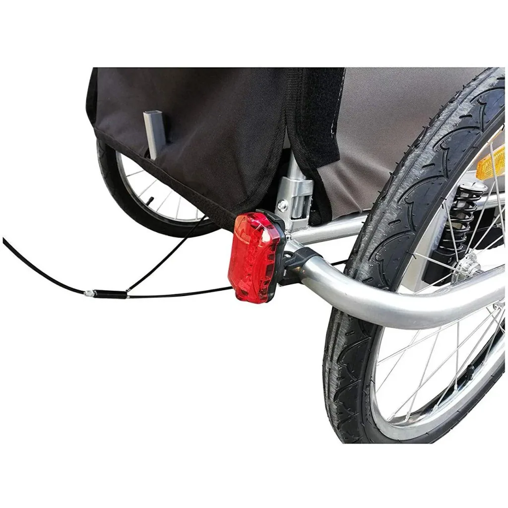 Kinderanhänger 2 in 1 Fahrradanhänger Jogger 360° kaffebraun-weiß