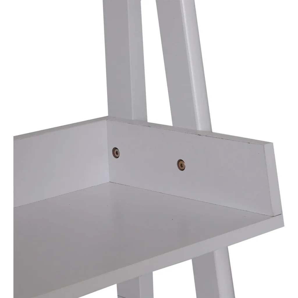Standregal Stufenregal Bücherregal Leiterregal mit Schrank 3 x Fach 1 x Schrank Holz Weiß 65 x 40 x 180 cm