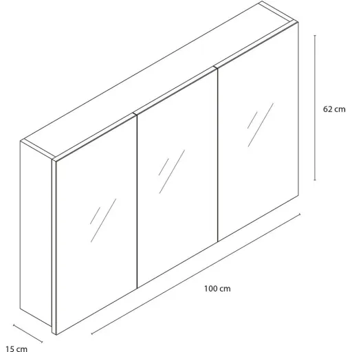 Concept Spiegelschrank 100cm Weiss fsc