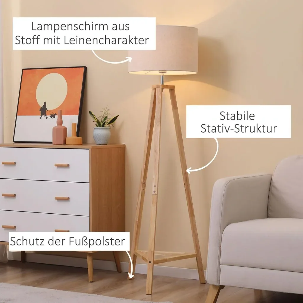 Stehlampe Wohnzimmer Tripod Stehle