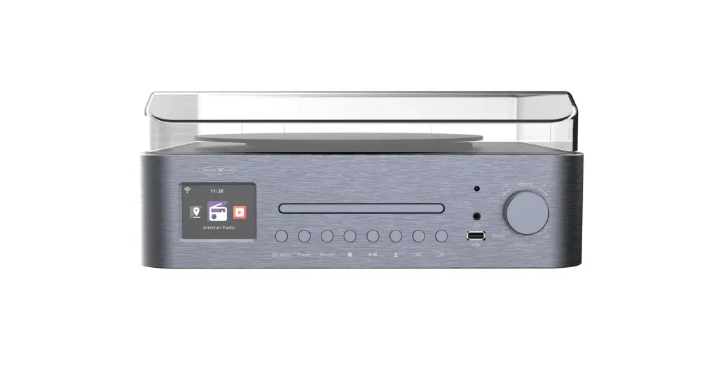 Anlage mit Plattenspieler, Internet, UKW, DAB+/DAB Radio, Bluetooth und MP3 CD-Player