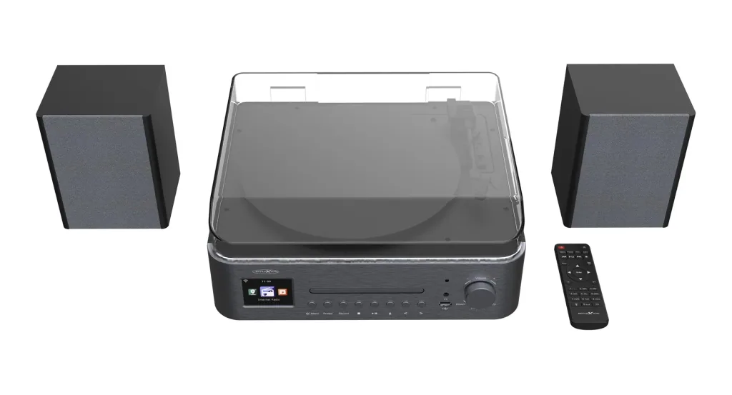 Anlage mit Plattenspieler, Internet, UKW, DAB+/DAB Radio, Bluetooth und MP3 CD-Player