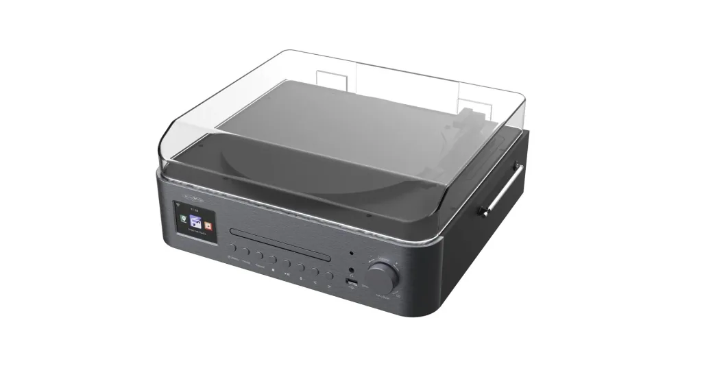 Anlage mit Plattenspieler, Internet, UKW, DAB+/DAB Radio, Bluetooth und MP3 CD-Player