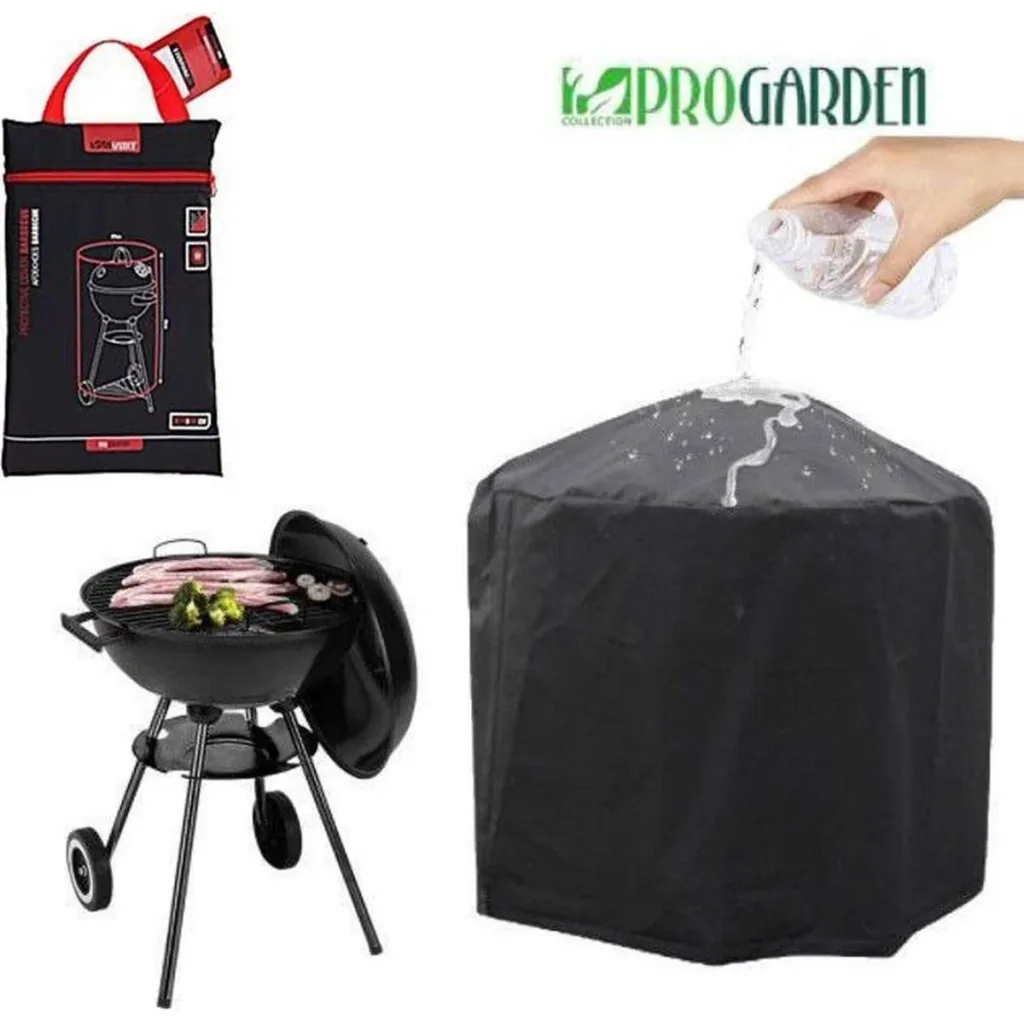 BBQ Grill auf Rädern - Ø 51,5 cm - Edelstahl - Schwarz Inklusive Schutzhülle