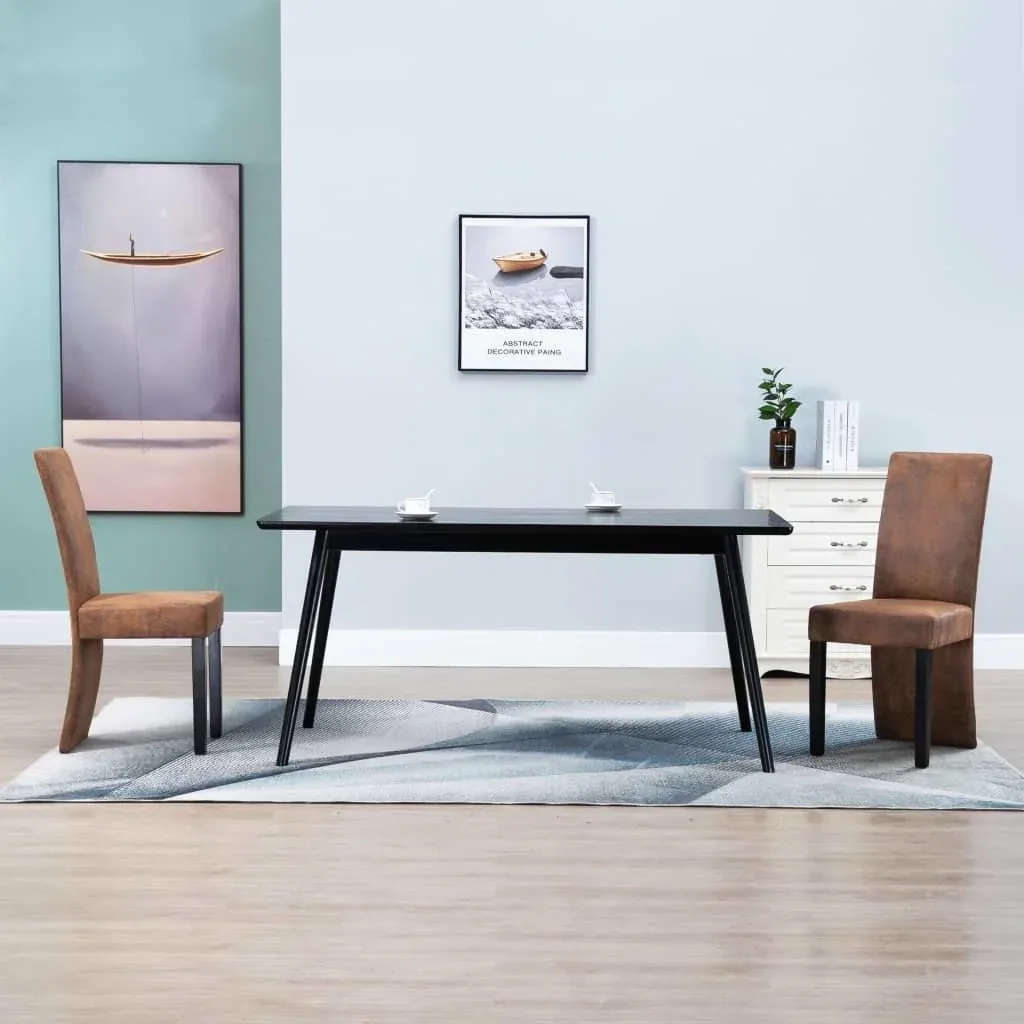 Esszimmerstühle 2 Stück Kunstleder braun