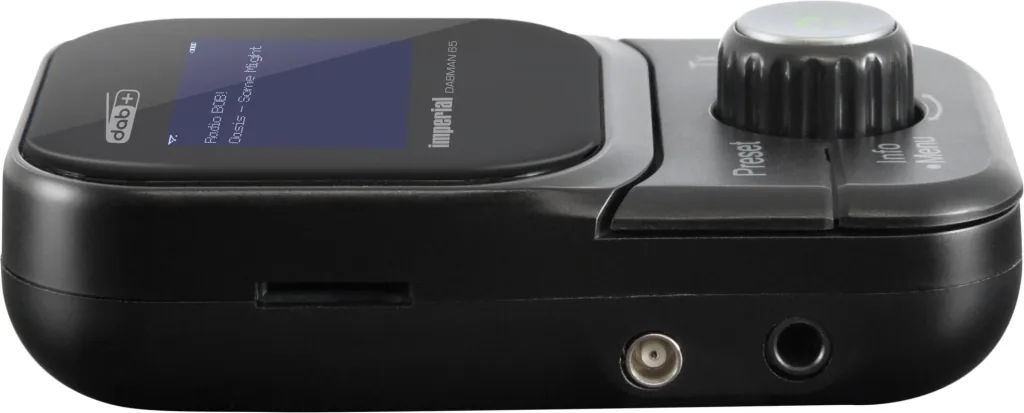 mobiler DAB+ Empfänger Dabman 65 (Akku, FM Transmitter für Auto, Bluetooth, Magnet Halter; Antenne) schwarz