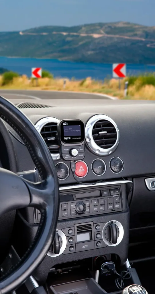 mobiler DAB+ Empfänger Dabman 65 (Akku, FM Transmitter für Auto, Bluetooth, Magnet Halter; Antenne) schwarz