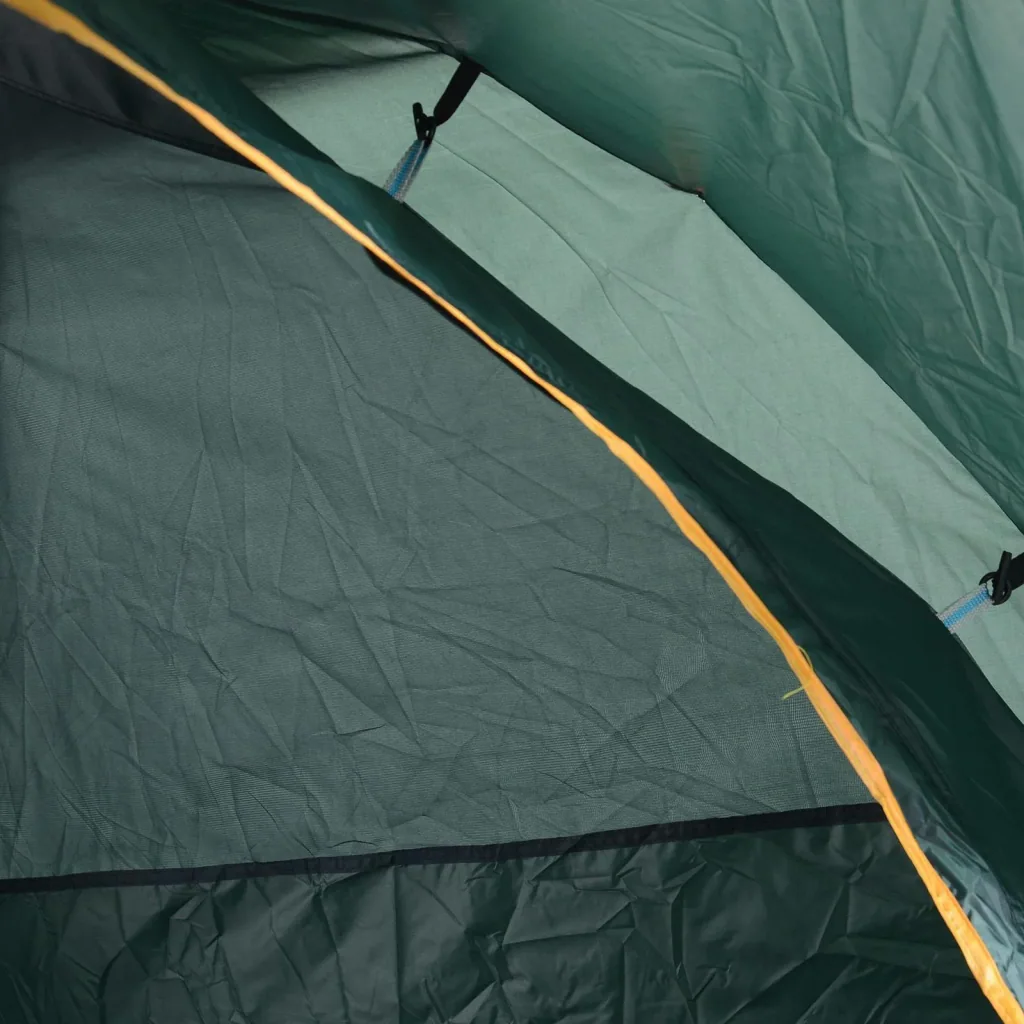 Doppelzelt Campingzelt Quick-Up-Zelt 2 Erwachsene + 1 Kind wasserdicht Tragetasche 2 Türen Dunkelgrün 210 x 210 x 140 cm