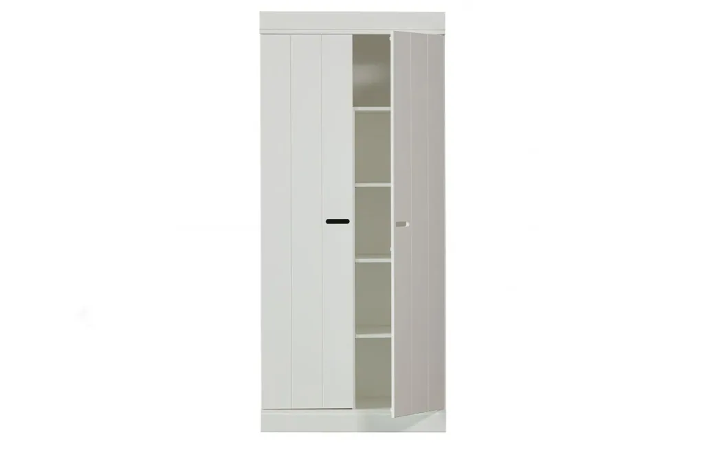 WOOOD - Schrank Connect, 2-türig, Kiefer, weiss, 175x77x56 cm