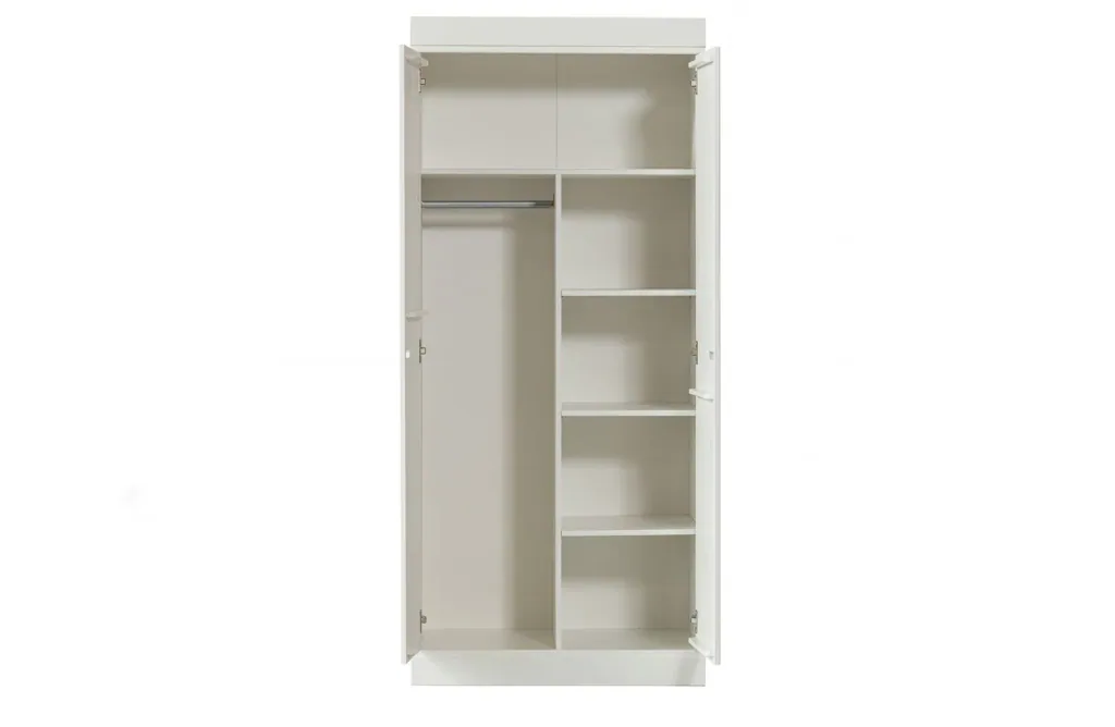 WOOOD - Schrank Connect, 2-türig, Kiefer, weiss, 175x77x56 cm