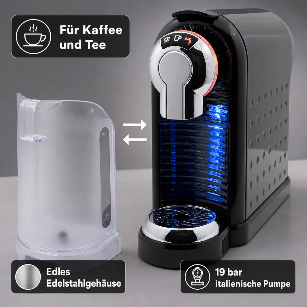 Kapselmaschine, Kaffeeautomat, Teemaschine - für Kaffee und Tee, KKT 01