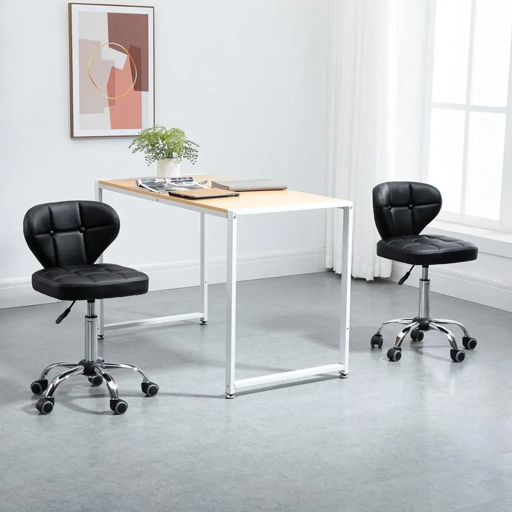 2er-Set Arbeitshocker mit Rückenlehne 72-87 cm höhenverstellbar Büro Dunkelgrau 45 x 47 x 72-87 cm
