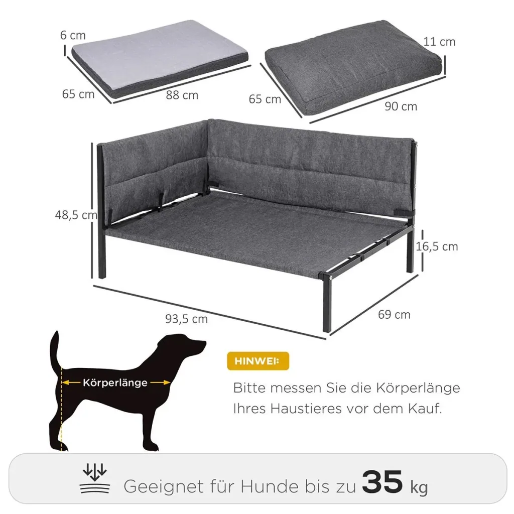 Hundesofa mit 2 Kissen Hundebett m