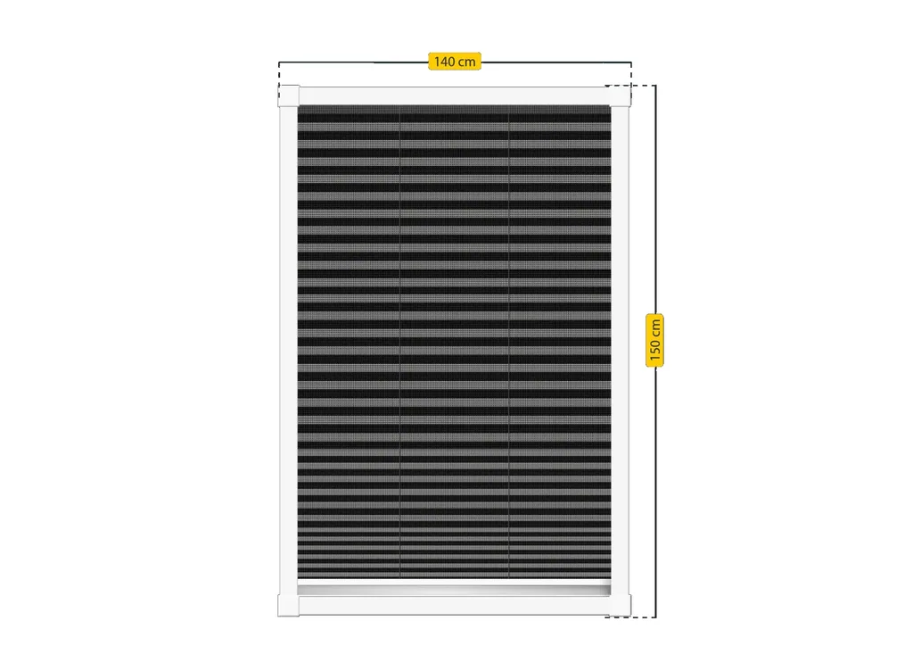 Insektenschutz-Plissee für Fenster, Farbe weiß, 140 x 150 cm