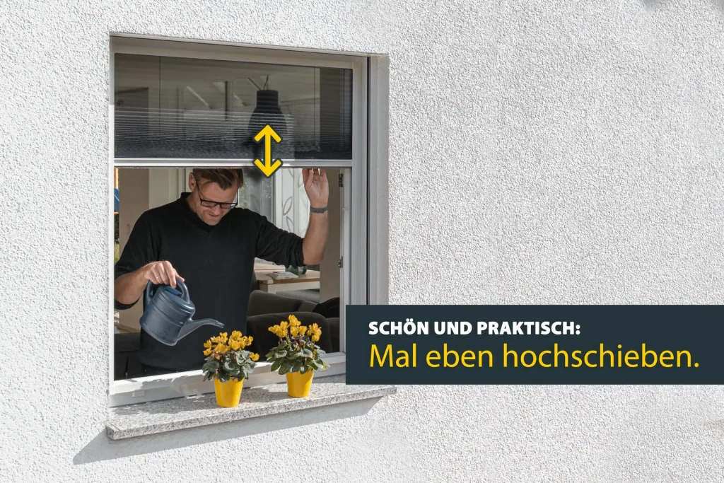 Insektenschutz-Plissee für Fenster, Farbe weiß, 140 x 150 cm