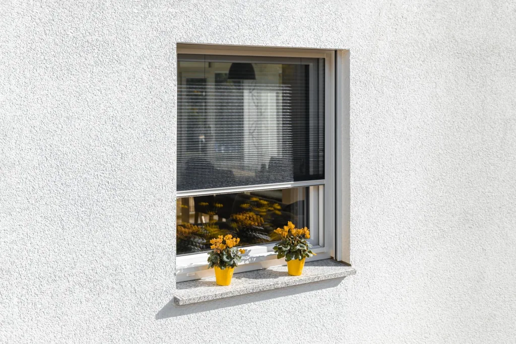 Insektenschutz-Plissee für Fenster, Farbe weiß, 140 x 150 cm