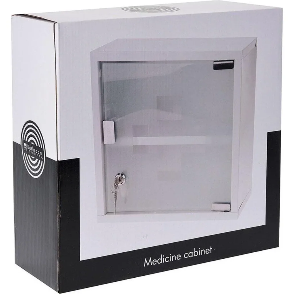 Moderner Medizinschrank - mit Schloss - aus Edelstahl