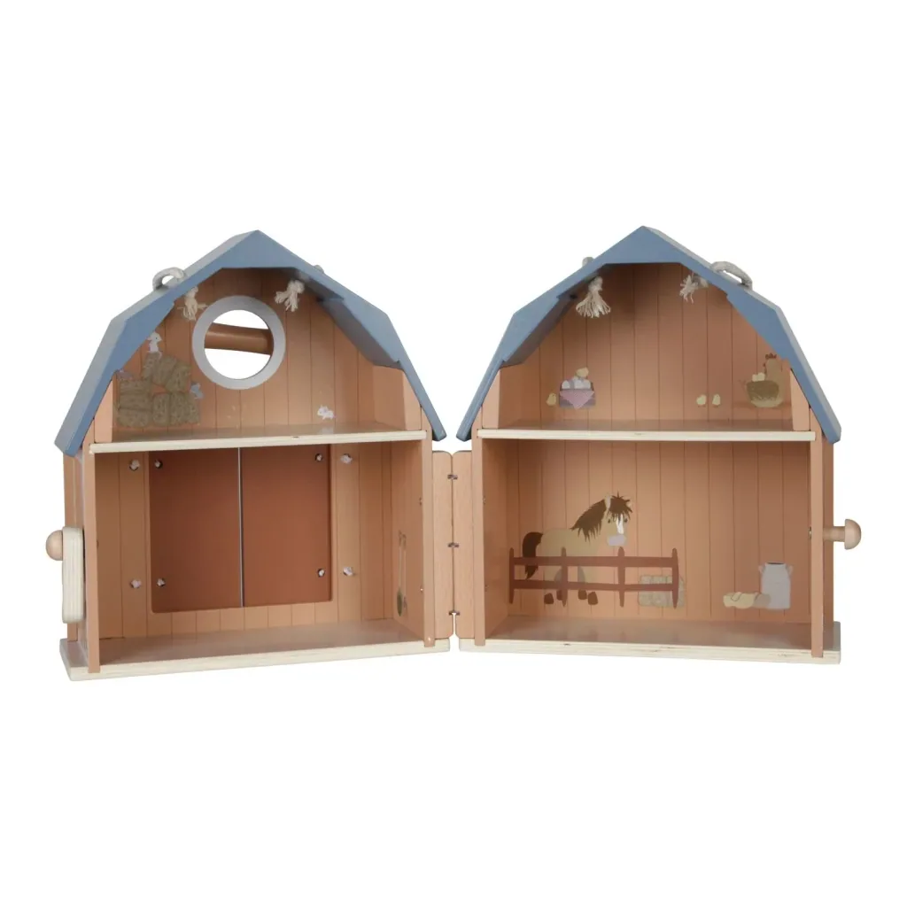 Little Dutch Puppenhaus Little Farm - Holzspielzeug mit Figuren für Kinder ab 3 Jahren
