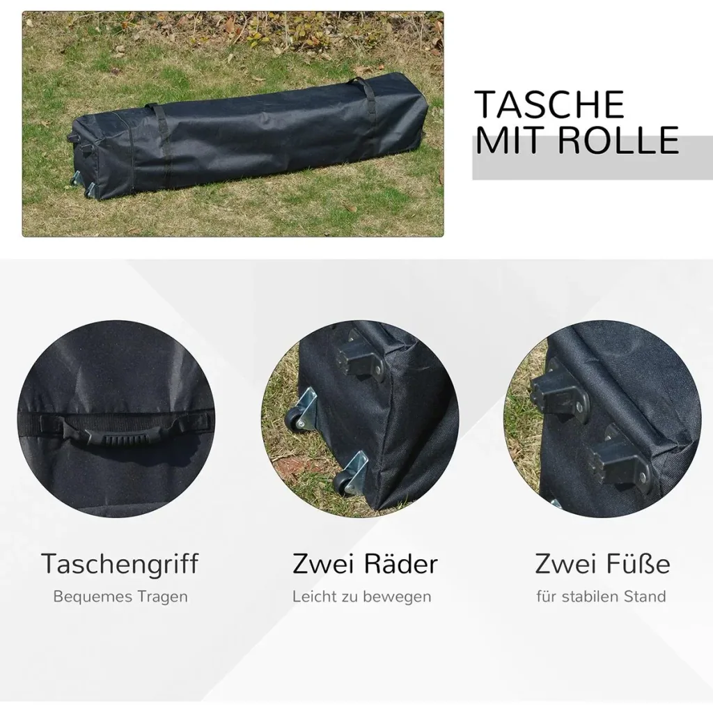 Pop-Up-Pavillon zusammenfaltbar schwarz