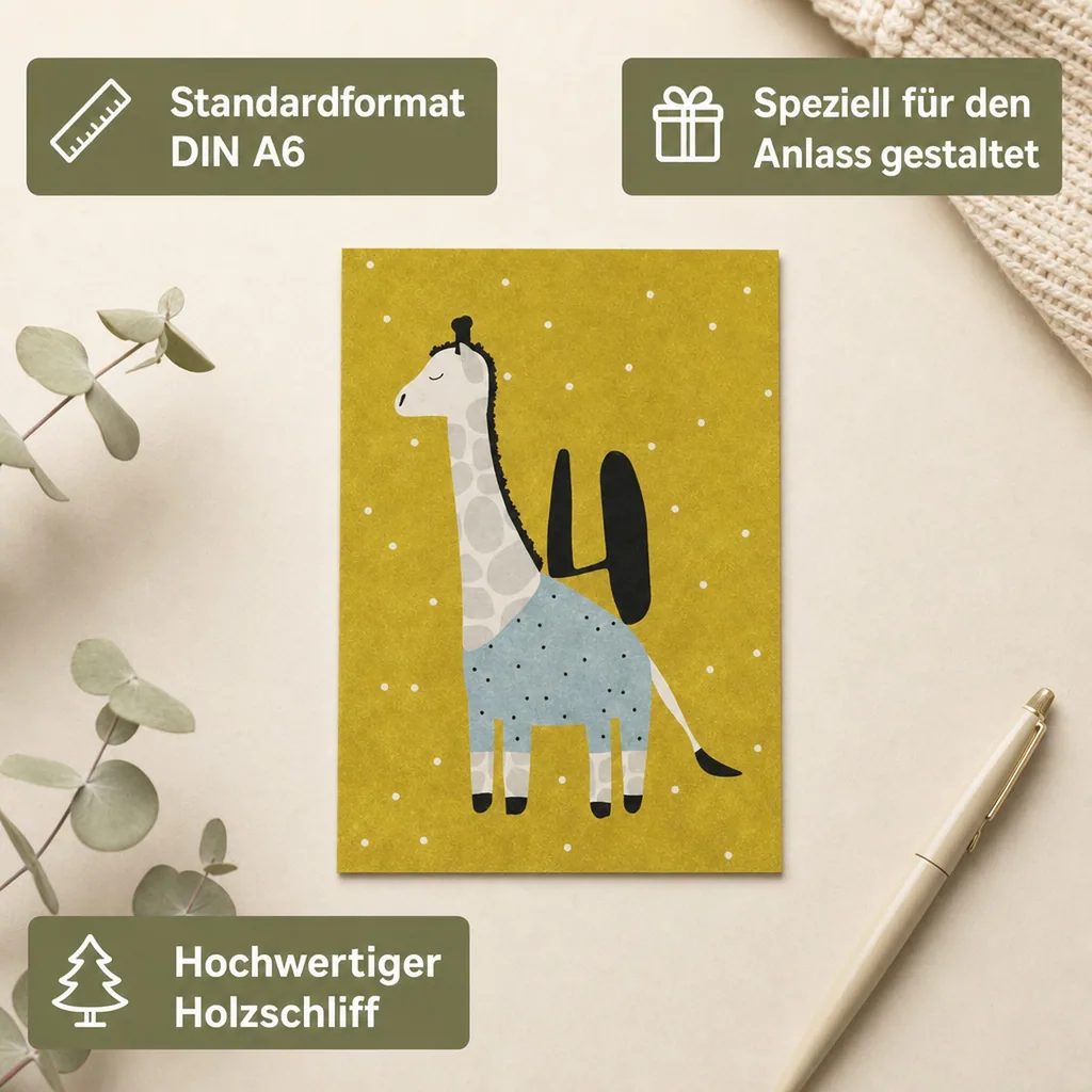 Ava & Yves Postkarte Giraffe "4"