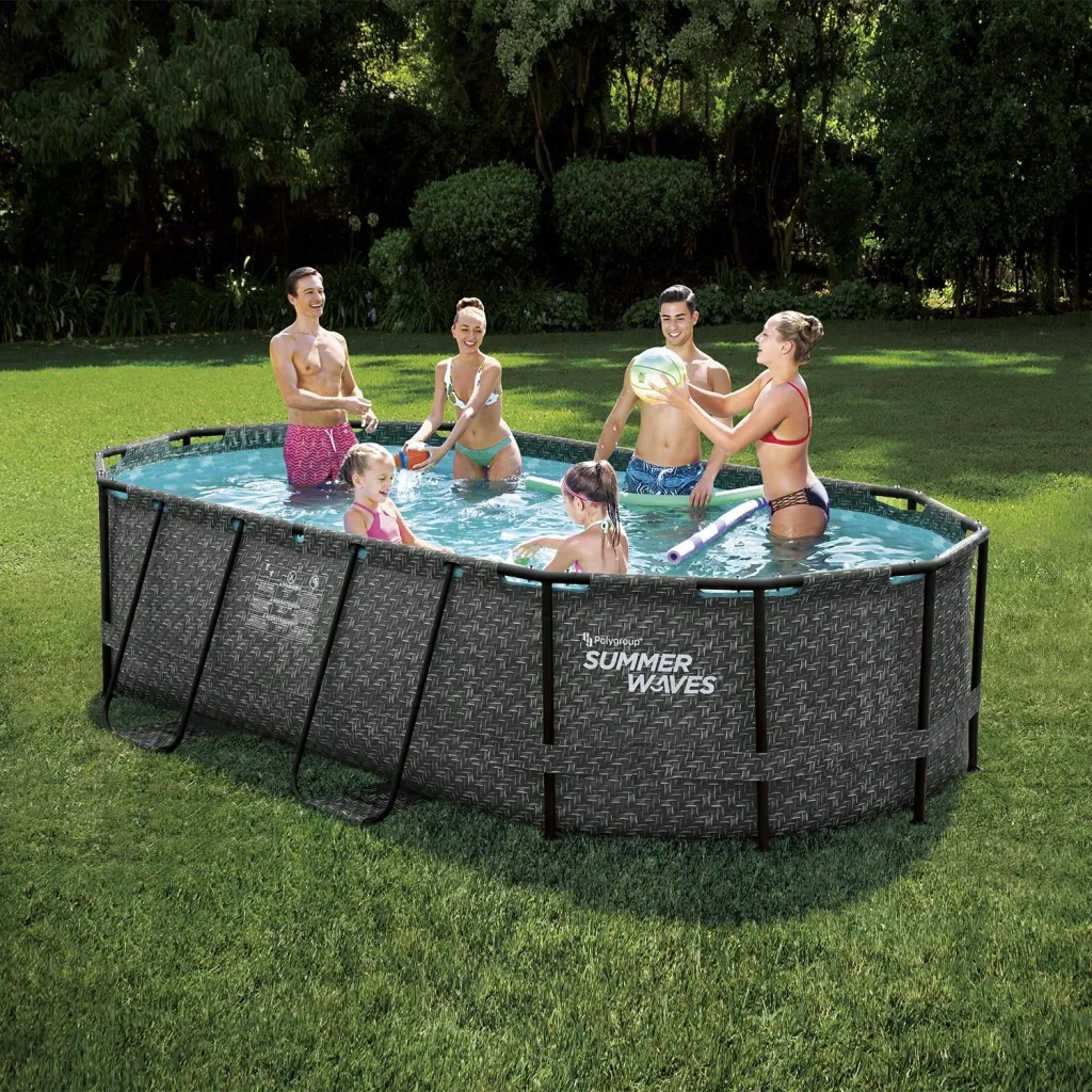 Active Frame Pool 424 x 250 x 100cm rattangrau