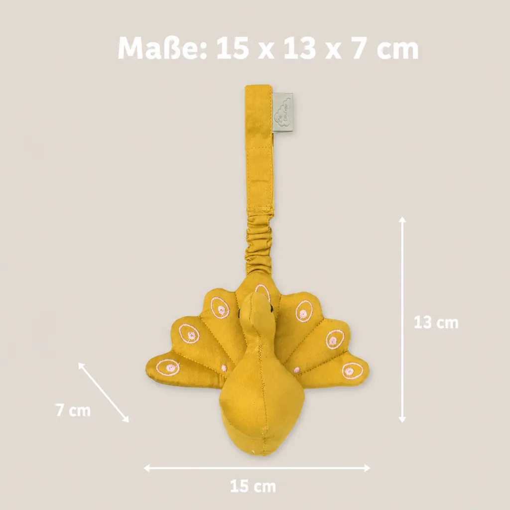Cam Cam Baby Spielzeug Pfau senfgelb