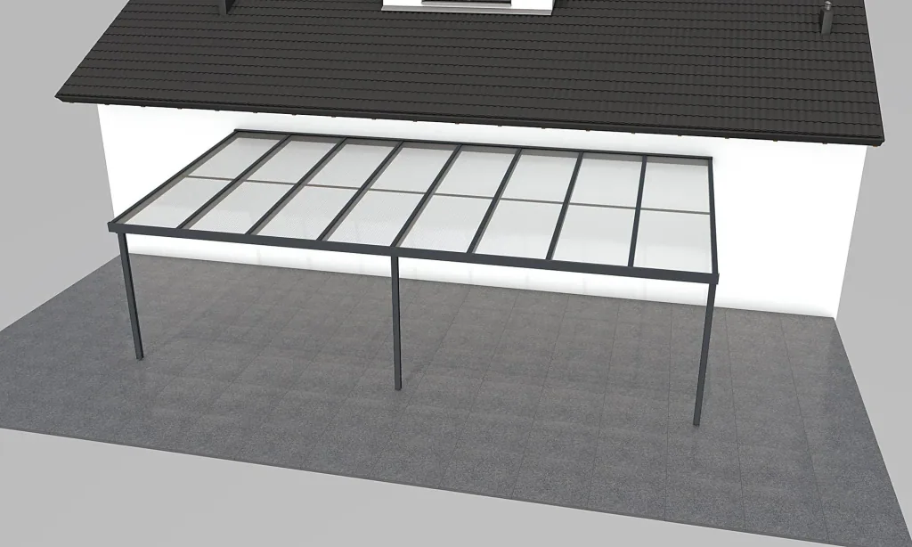 Terrassendach Premium, anthrazit, 8125 x 4060 mm - Klima blue