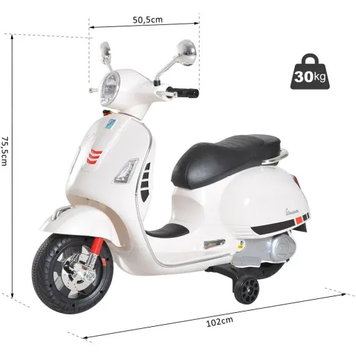 Elektro Kindermotorrad VESPA Kinderauto Weiß