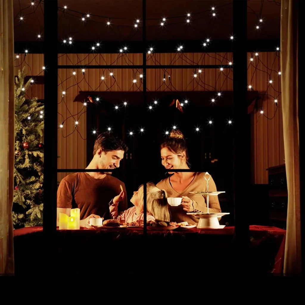 Lichterkette Kaltweiß 100 LEDs 120x120cm