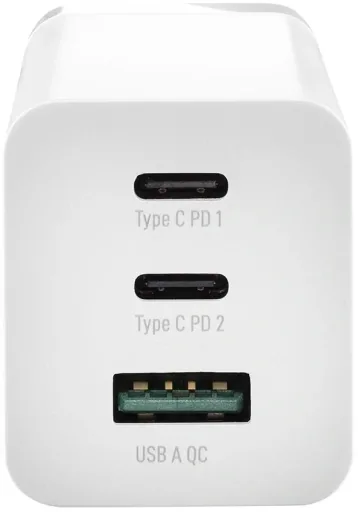 High Speed Charger GaN, 2 x USB-C / 1 x USB-A, 65 Watt